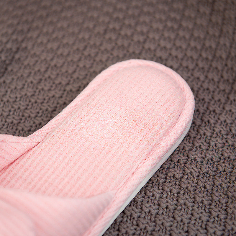 Couple Striped Home Linen Slippers For Women