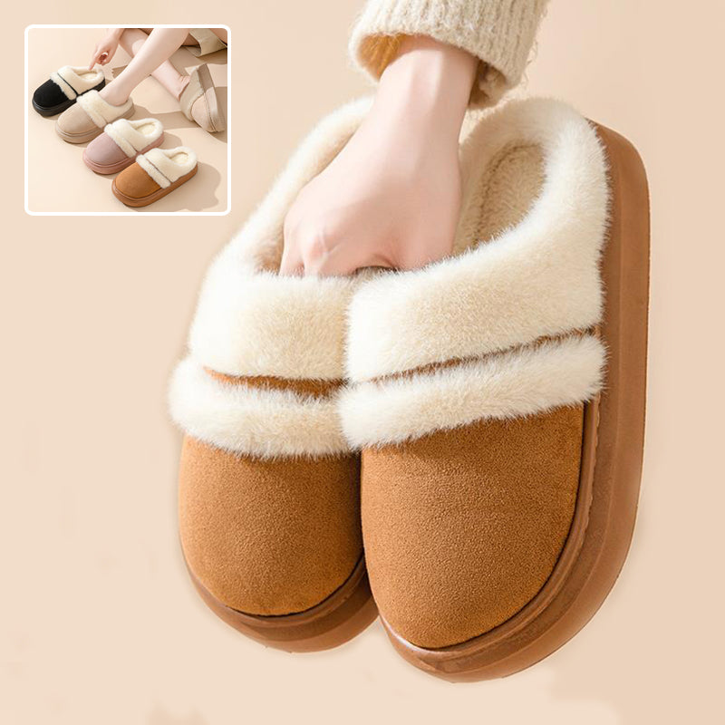 Fashion Warm Cotton Slippers For Women Leisure Thick Bottom Non-slip Shoes