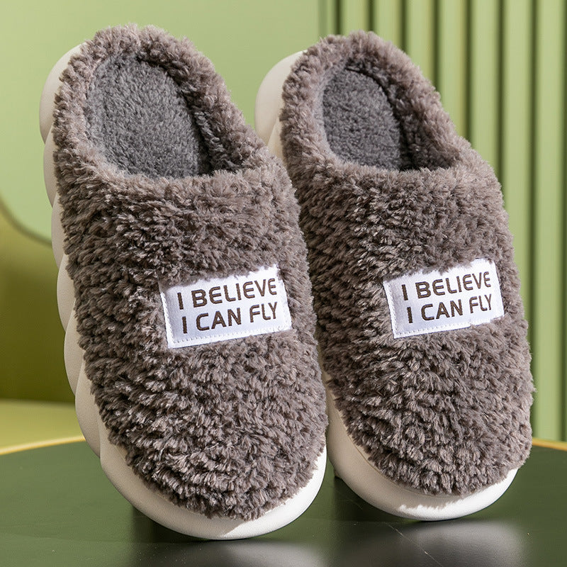 Warm Plush Slippers Home Shoes For Women Couple Winter Slippers
